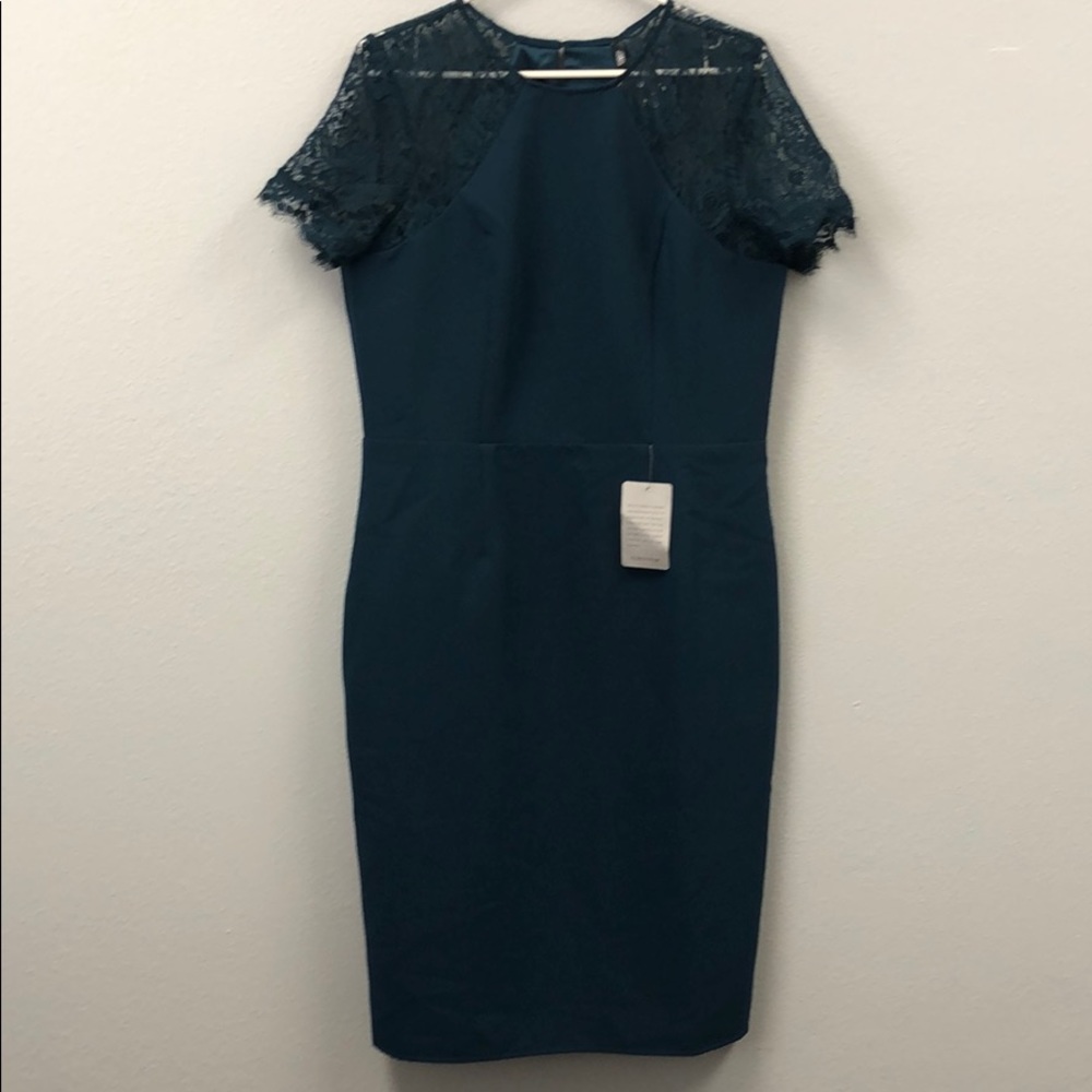 Chi Chi London Tia Crepe & Lace Cocktail Dress